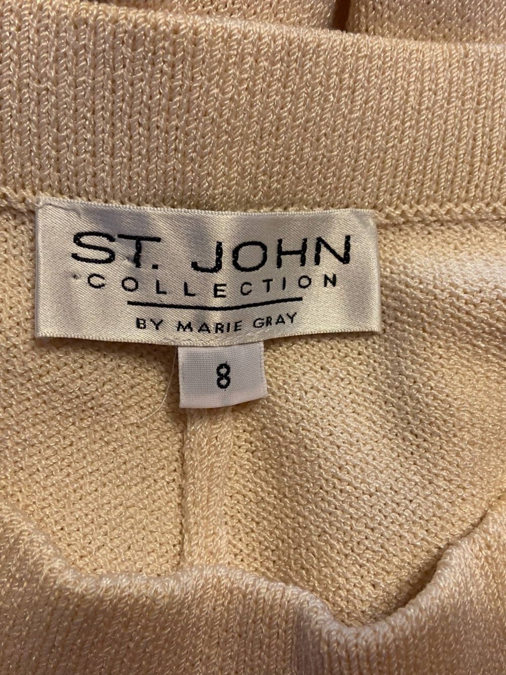 St John Collection Size 8 Santana Knit Pants Cream Pull On Marie Gray Minimal - Picture 5 of 7